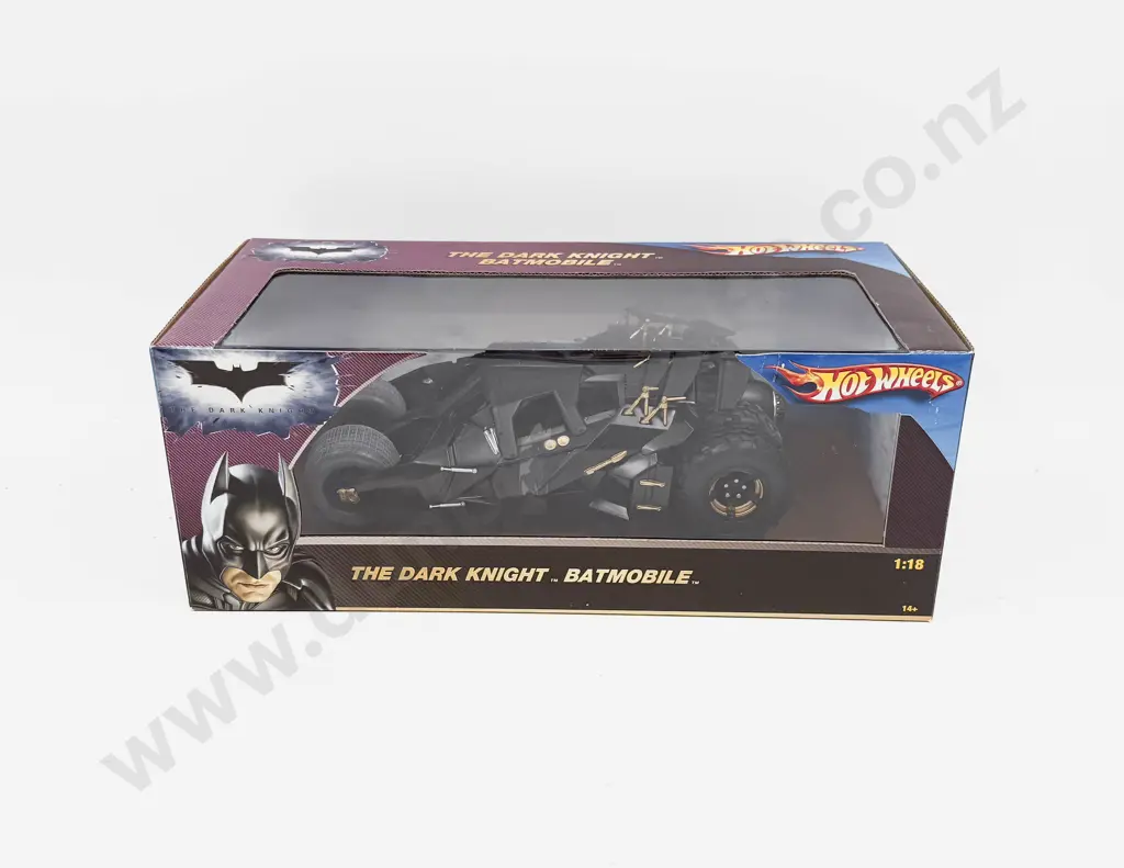 Boxed Hotwheels 1:18 Scale The Dark Knight Batmobile Image 1++