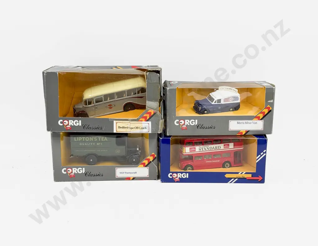 Four Corgi Classics Grey Cars - Standard - Liptons Tea - Smiths Image 1++