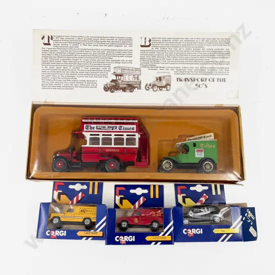 Corgi Classics Transport of the 30's and Three Corgi Juniors