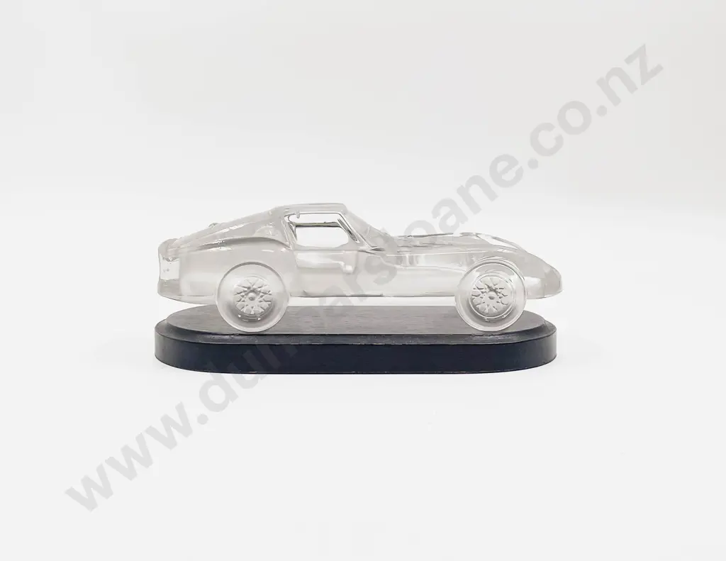 Glass Sports Car Desk Model on Black Wooden Stand 18cm L Image 1++