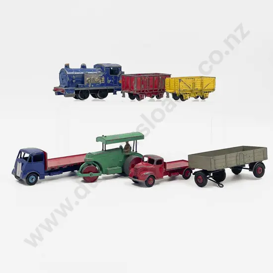 Dinky 784 Goods Train Set with three truck vehicles and Foden 428 Trailer
