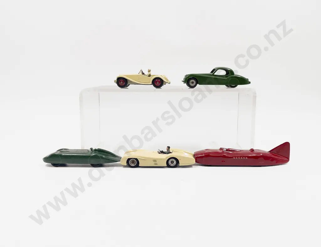 Five Various Vintage Dinky Land Speed Racers and Jaguar and MG Midget Models Restored Image 1++