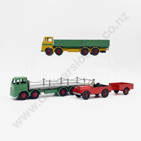 Dinky Leyland Octopus Wagon - Leyland Flat Deck with Chains & Land Rover with Trailer all Restored