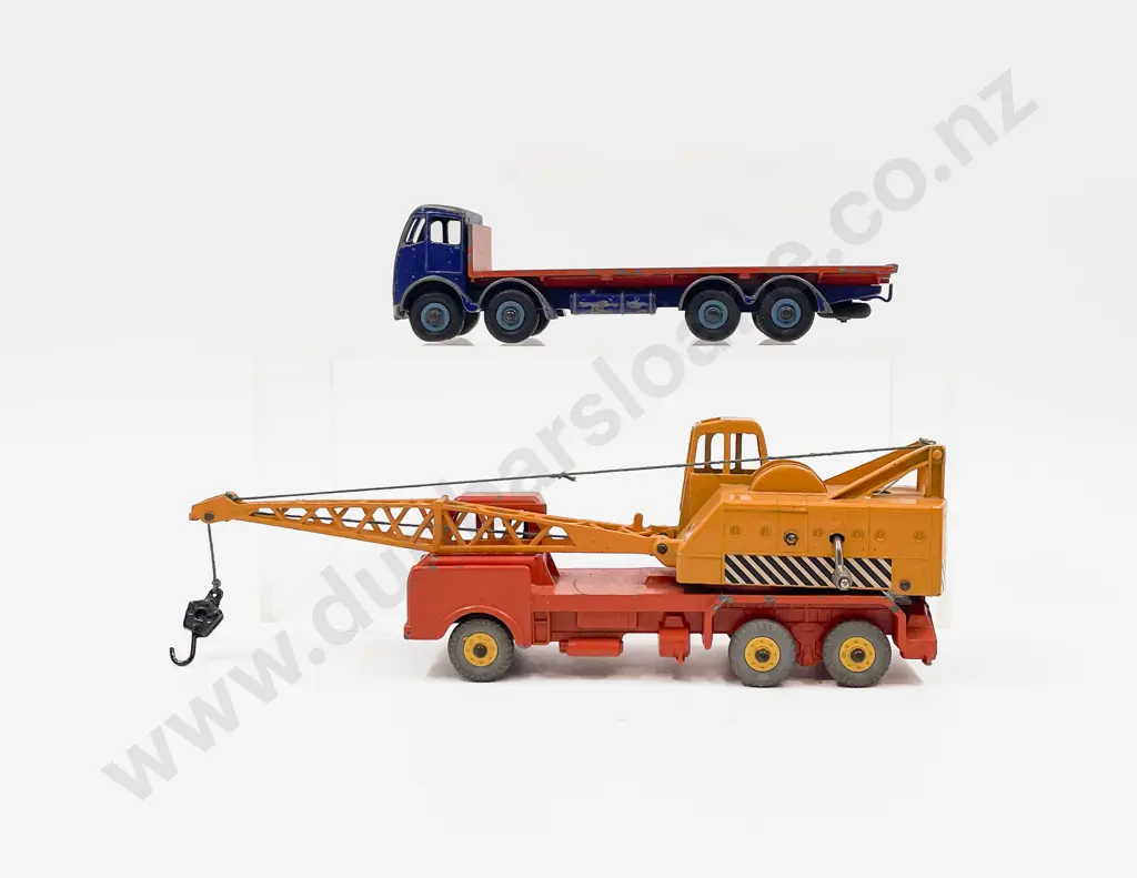 Dinky 20T Lorry Mounted Crane and (502) Foden Flat Deck Truck some playwear Image 1++