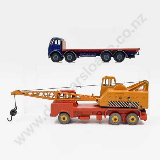 Dinky 20T Lorry Mounted Crane and (502) Foden Flat Deck Truck some playwear