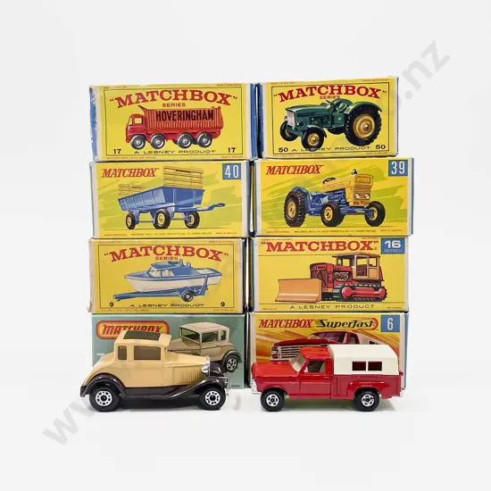 Matchbox Early Boxed Models 40 - 39 - 6 - 73 - 16 - 17 - 50 - 9 cabin cruiser empty box