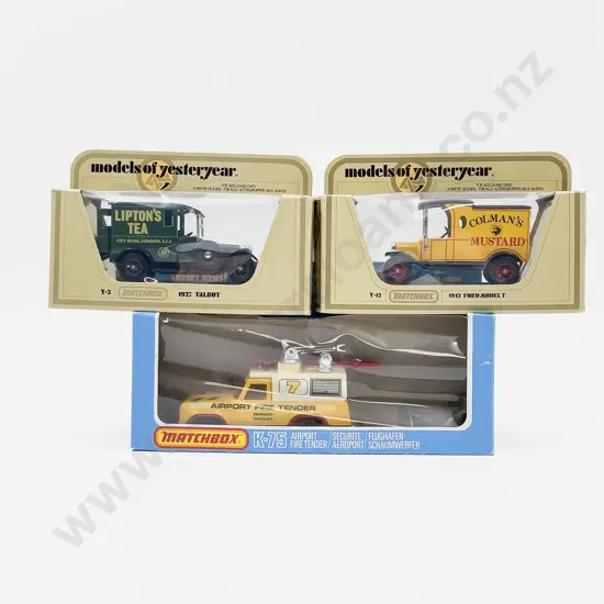 Matchbox Boxed Super King K-75 Airport Tender and Two Yesteryear Models