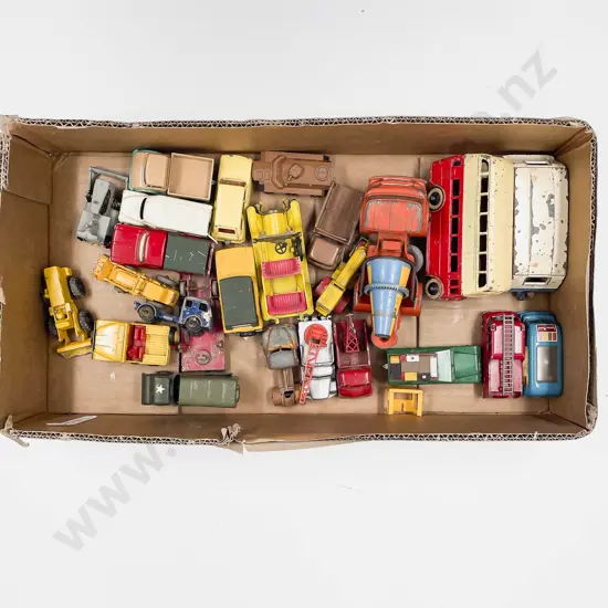 Qty Assorted Matchbox and Some Dinky Diecast Models - playworn