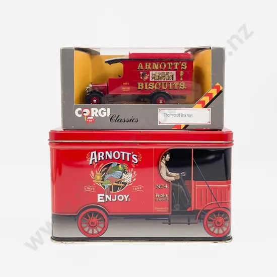 Corgi Thornycroft Arnotts Biscuits with Arnotts Tin