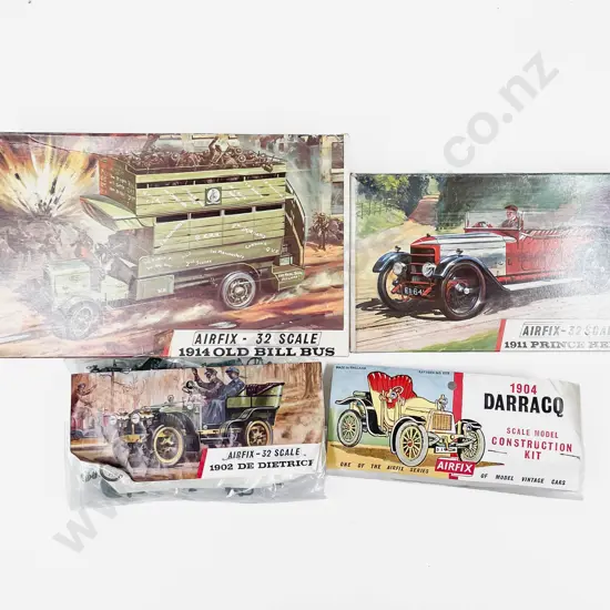 Four Vintage Airfix Uncompleted Vehicle Models