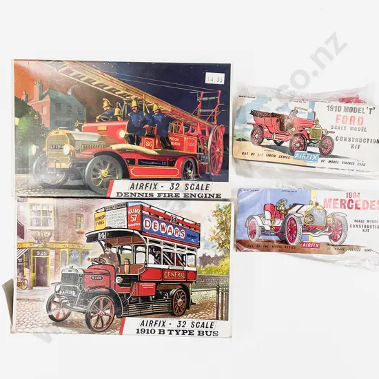 Four Vintage Airfix Uncompleted Vehicle Models