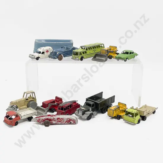 Eleven Unboxed Fun Ho Midget and Mighty Movers with Racer Tourer and Bath Models playworn