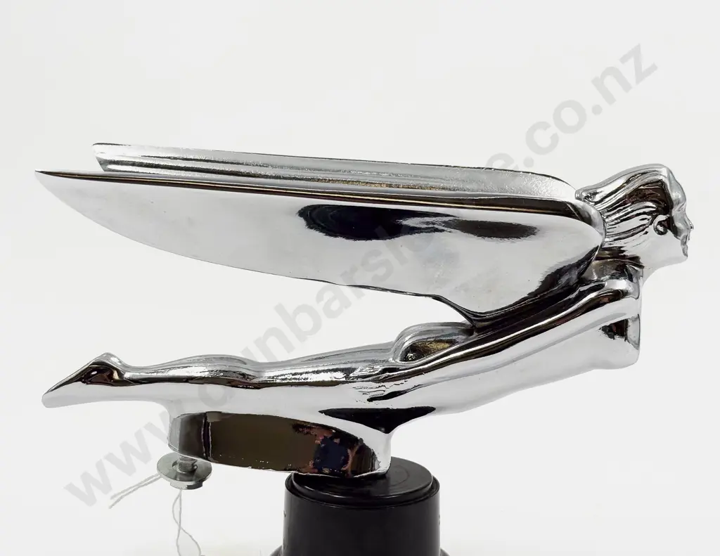 New Chrome Plated Flying Goddess Car Hood Ornament Image 1++