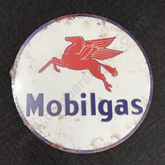 New Tin Mobilgas Circular Advertising Sign