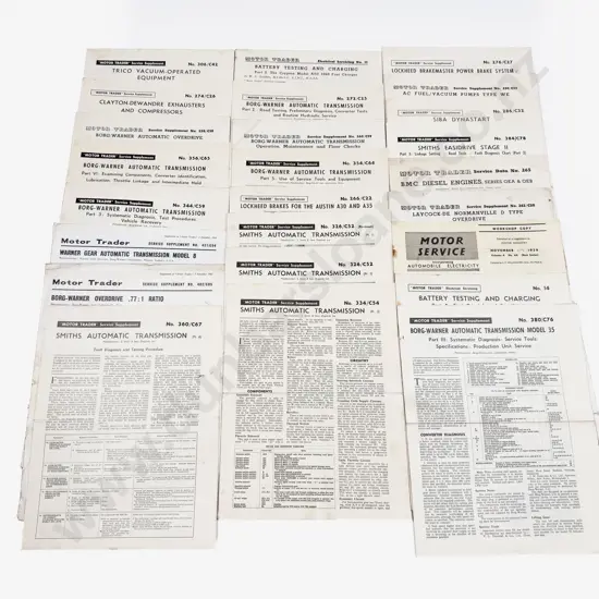 Motor Trader Service Data Various Engine Component Service Supplements