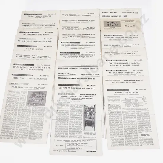 Motor Trader Service Data Various Engine Component Service Supplements