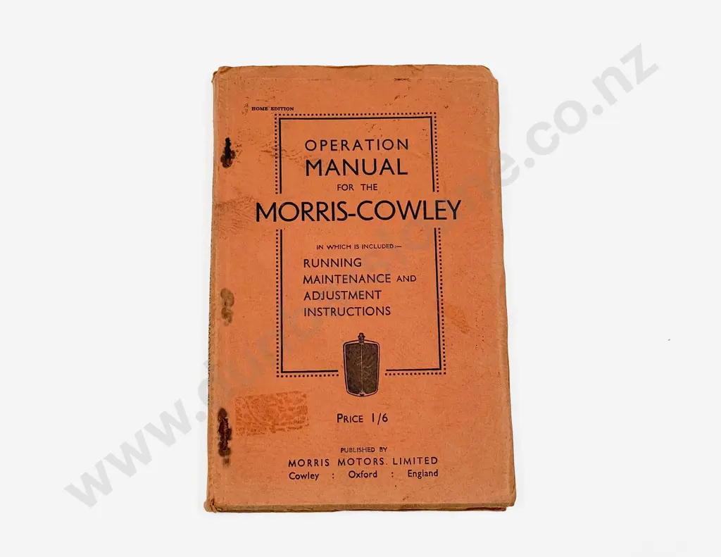 1932 Operation Manual for the Morris-Cowley Image 1++