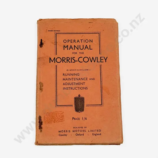 1932 Operation Manual for the Morris-Cowley