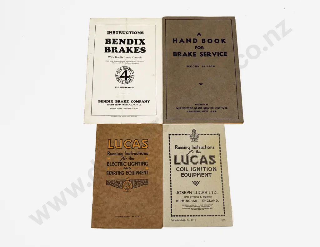 C1937 Two Lucas Running Instruction Booklets and Two Bendix Brake Service Booklets Image 1++