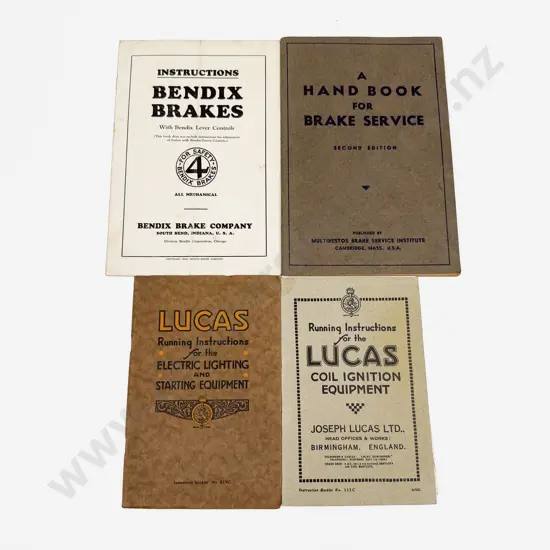 C1937 Two Lucas Running Instruction Booklets and Two Bendix Brake Service Booklets