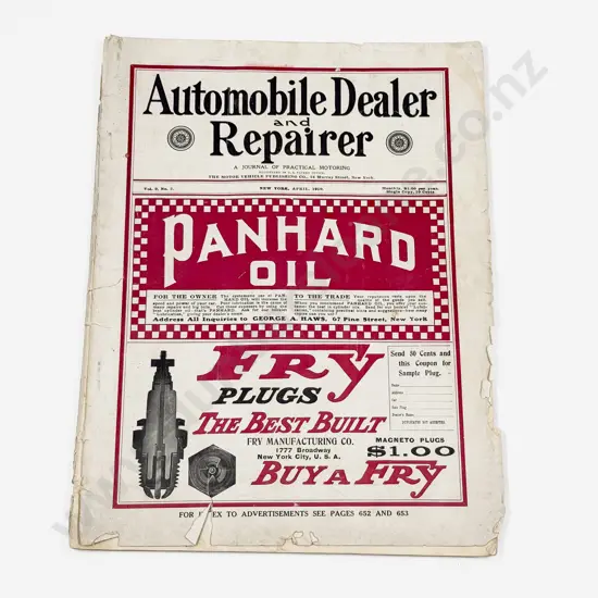 1910 Automobile Dealer and Repairer Booklet (cover loose)