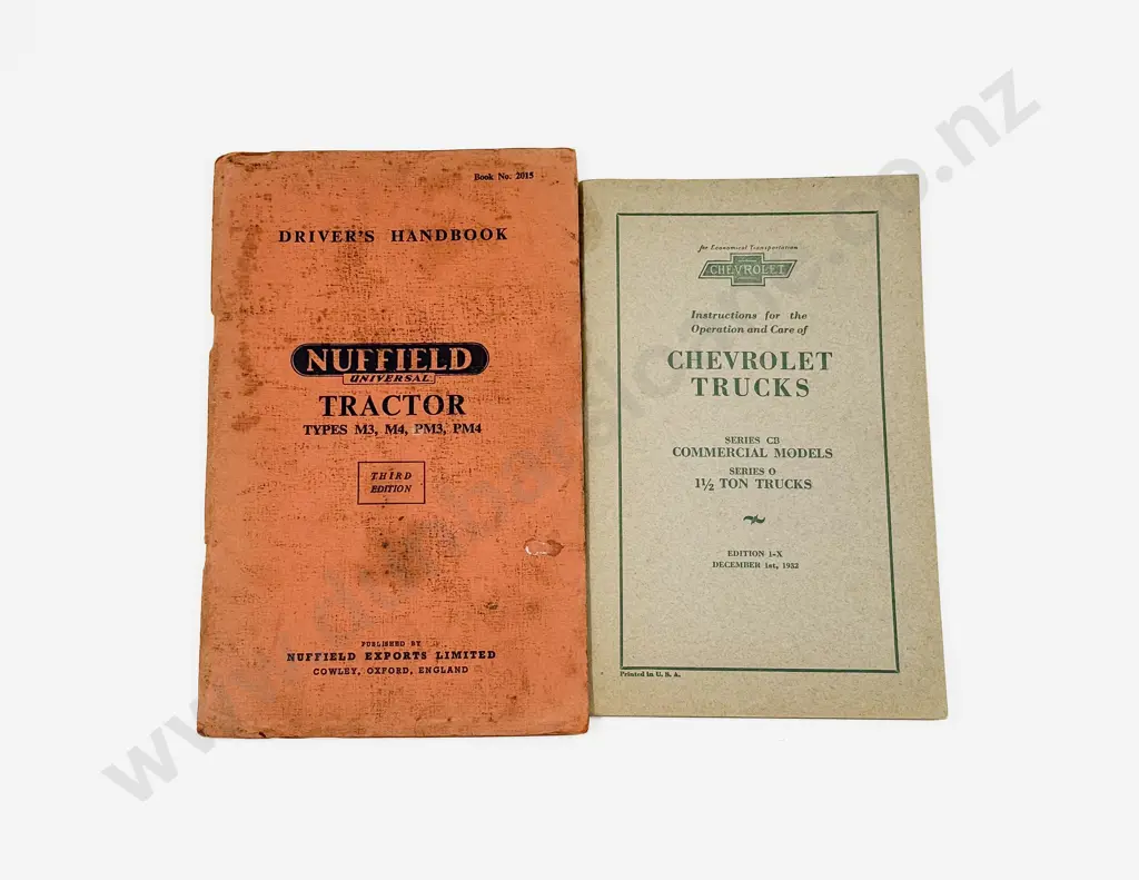3rd Ed Nuffield Universal Tractor Drivers Handbook and 1932 Chevrolet Trucks Image 1++