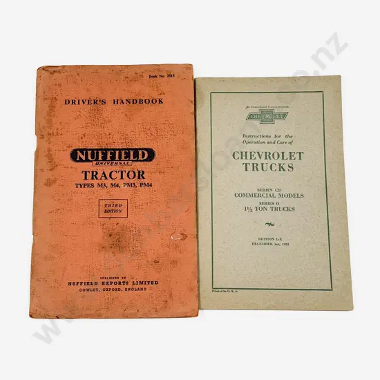 3rd Ed Nuffield Universal Tractor Drivers Handbook and 1932 Chevrolet Trucks