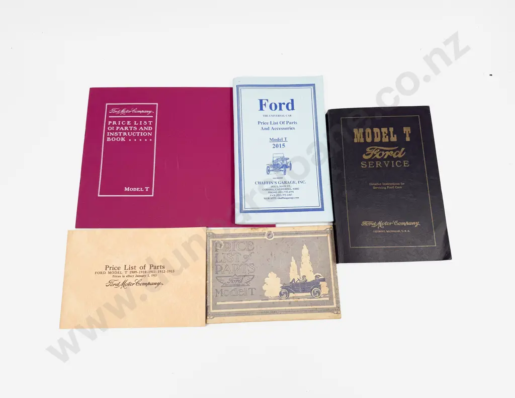Five Reprint Copies of Ford Model T Service Part and Instruction Booklets Image 1++