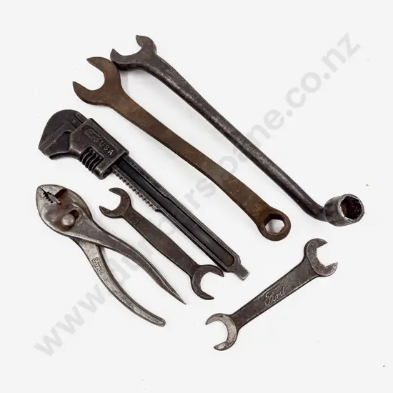 Six Vintage Ford Branded Hand Tools