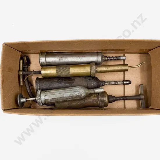 Five Various Manufacture Vintage Grease Guns