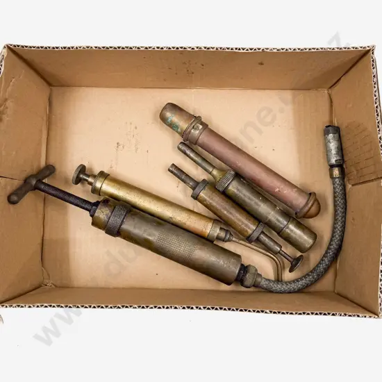 Five Various Manufacture Vintage Grease Guns