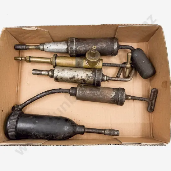 Five Various Manufacture Vintage Grease Guns