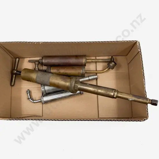 Five Various Manufacture Vintage Grease Guns