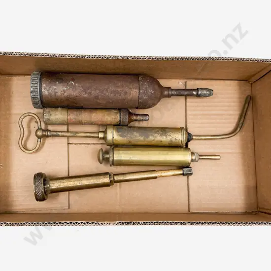 Five Various Manufacture Vintage Grease Guns