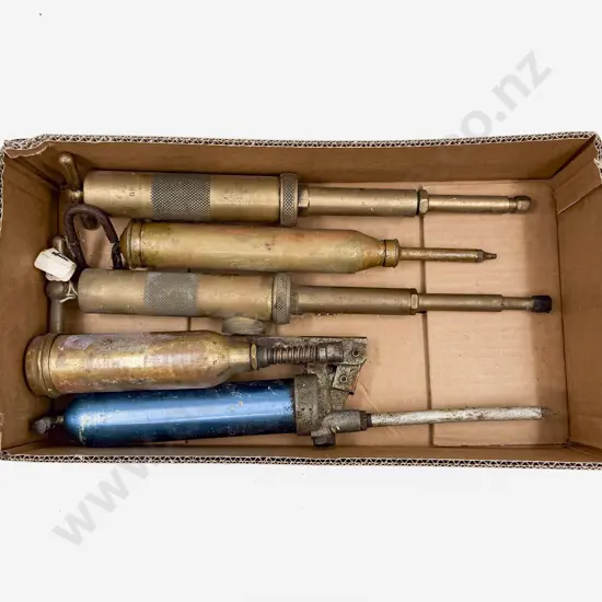 Five Various Manufacture Vintage Grease Guns