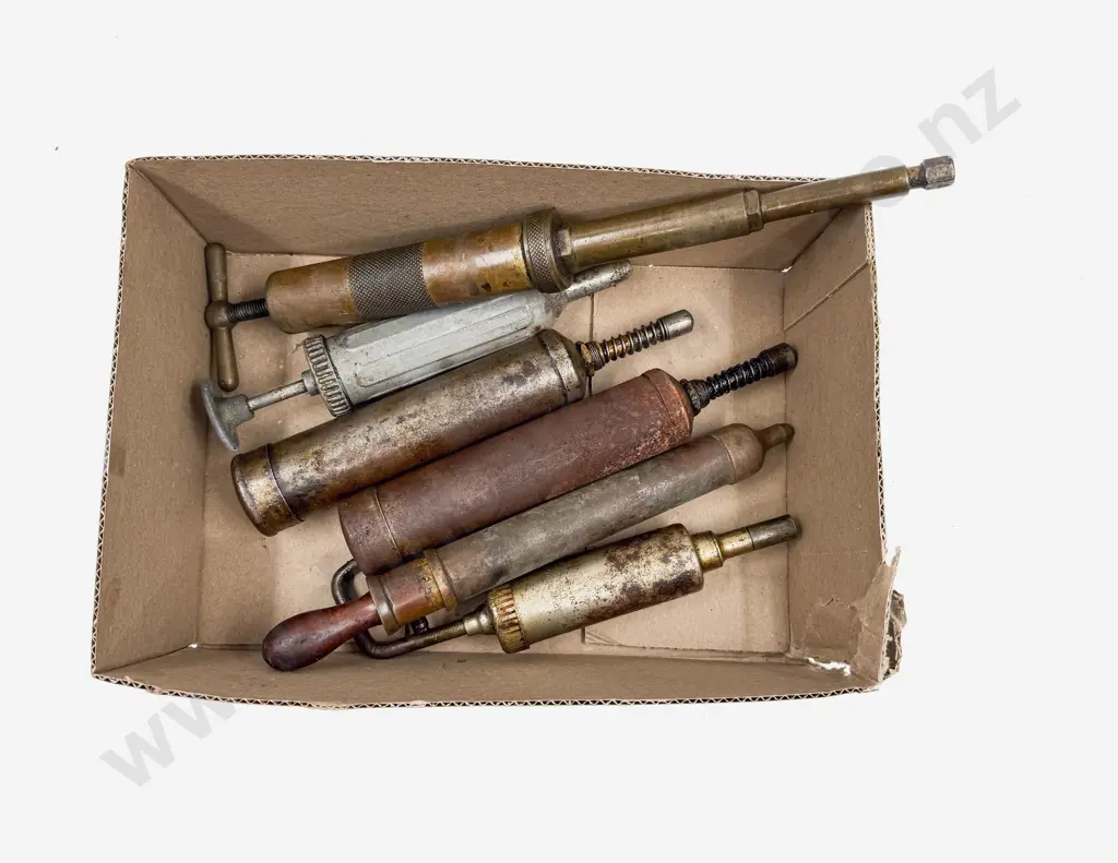 Six Various Manufacture Vintage Grease Guns Image 1++