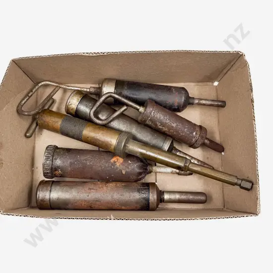 Seven Various Manufacture Vintage Grease Guns
