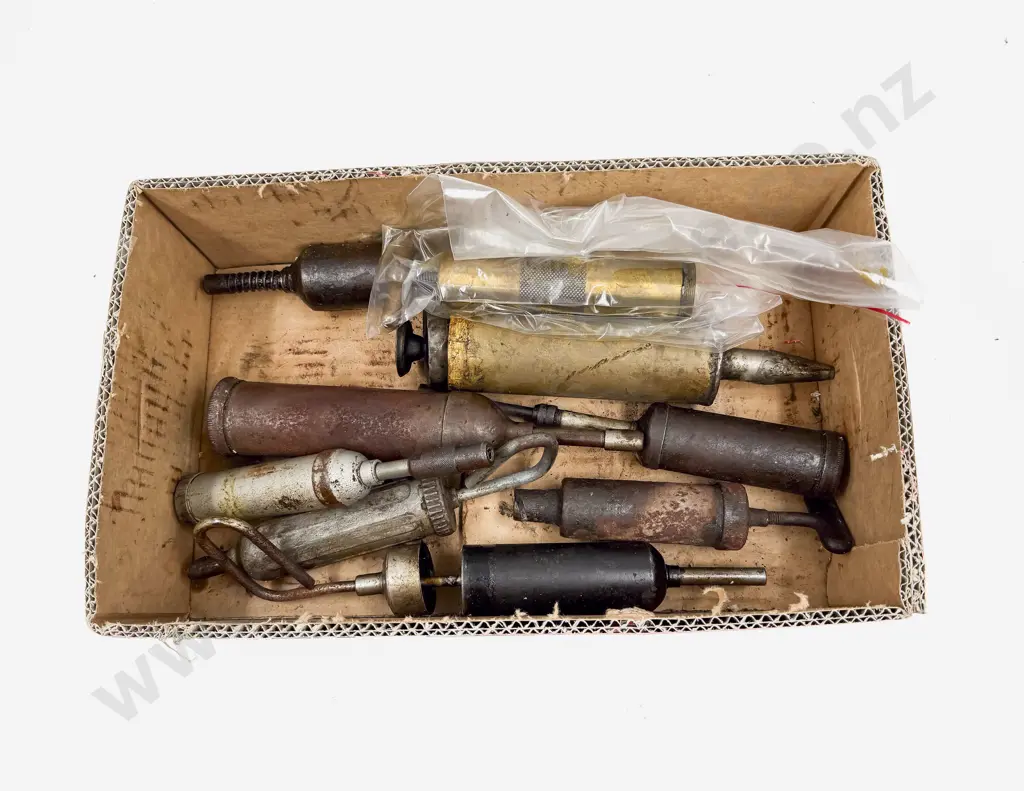Eight Various Manufacture Vintage Grease Guns Image 1++