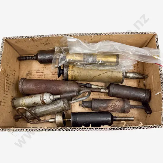 Eight Various Manufacture Vintage Grease Guns