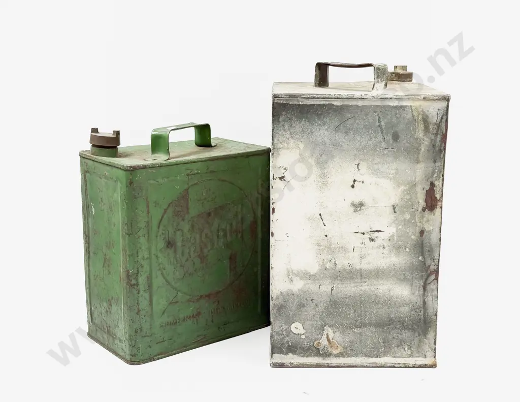 Unbranded Petrol Can and Castrol with Brass Caps Image 1++
