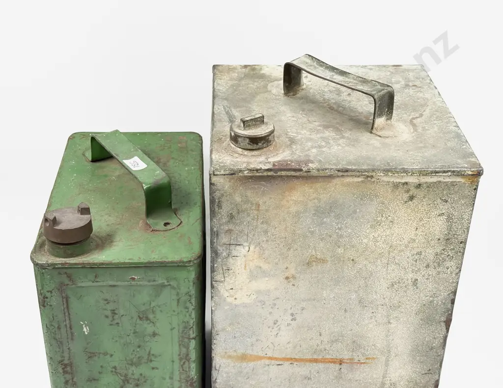 Unbranded Petrol Can and Castrol with Brass Caps Image 1++