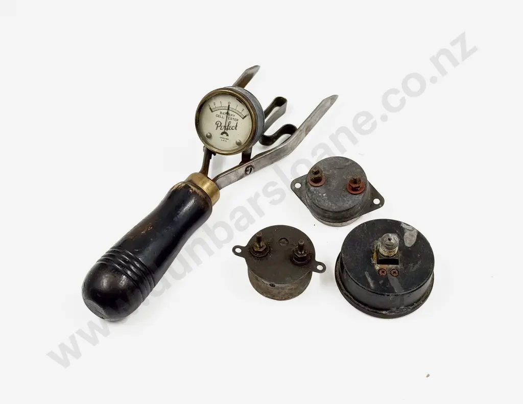 Three Vintage Gauges and Cell Tester Image 1++