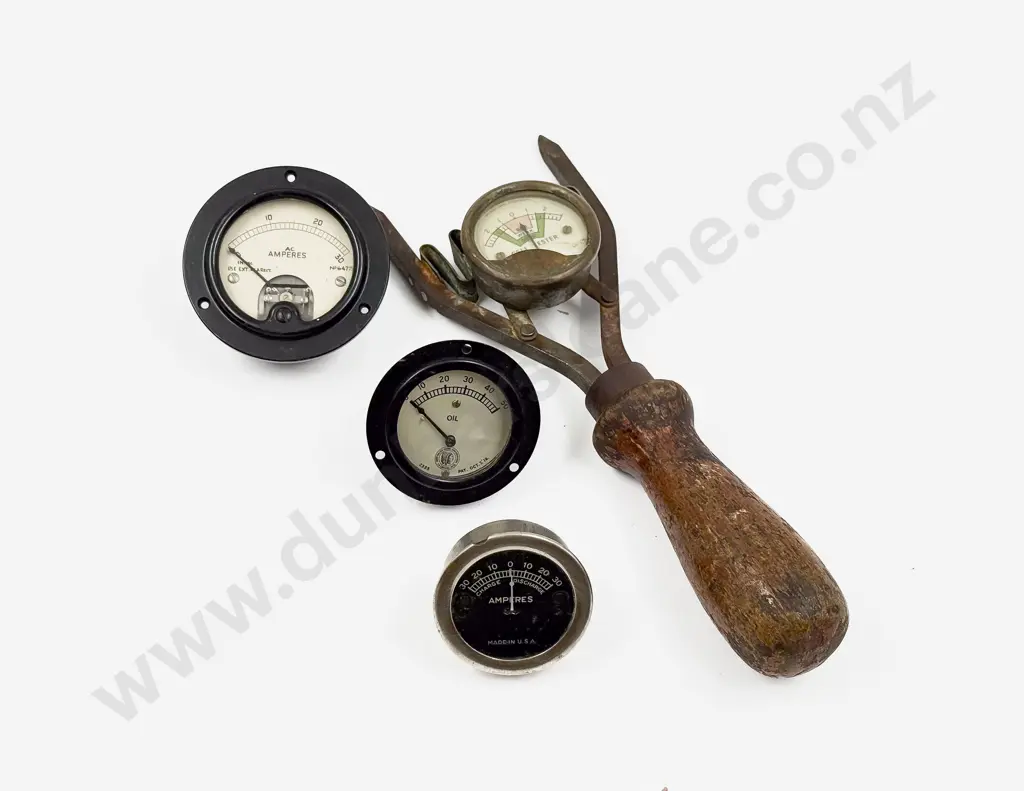 MotoMeter Co Oil Gauge and Two Various with Cell Tester Image 1++