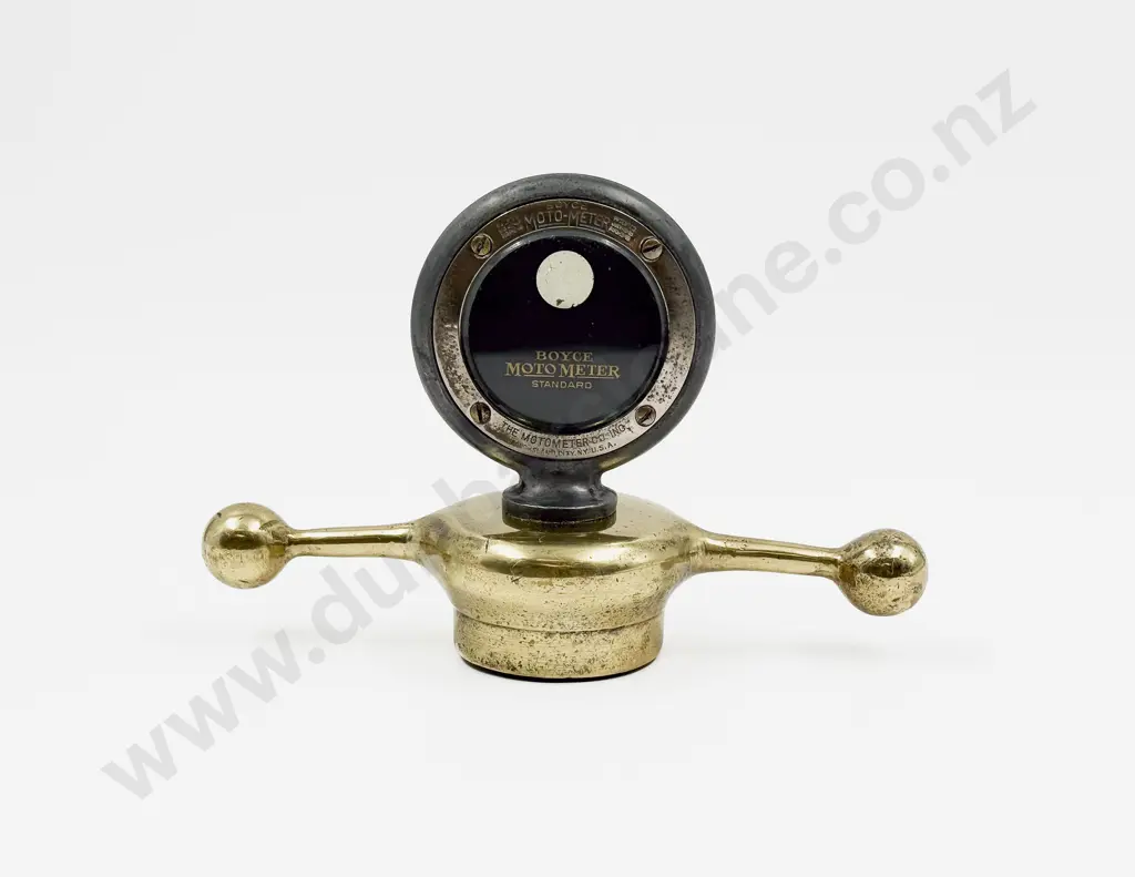 Antique Boyce Moto Meter Standard on 'Dog Bone' Radiator Cap Image 1++