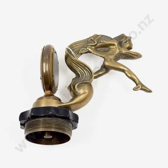 Boyce Moto Meter Midget Model With Brass Figural Mercury Figure Hood Ornament