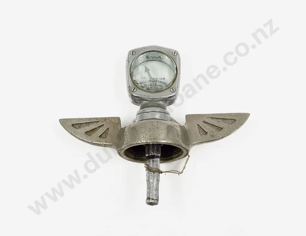 C1930's Wilmot Breeden Calormeter on Art Deco Winged Radiator Cap Image 1++