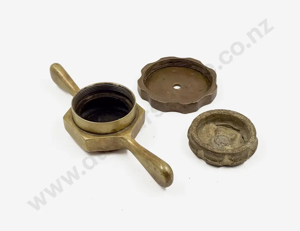 Replica Brass Dog Bone Radiator Cap and Two Others Image 1++