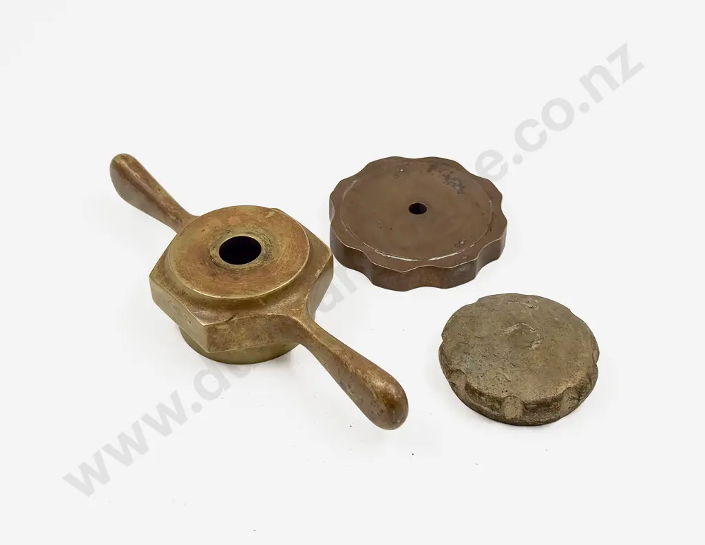 Replica Brass Dog Bone Radiator Cap and Two Others Image 1++