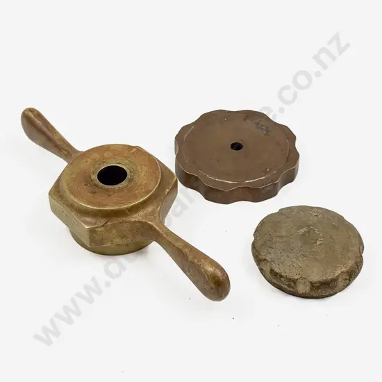 Replica Brass Dog Bone Radiator Cap and Two Others