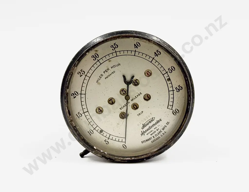 Japanned Brass Cased Stewart Speedometer Image 1++